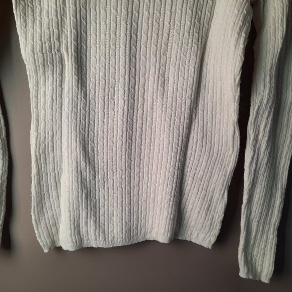 Peck&Peck White Cable Knit Cotton Alpaca Sweater M - Picture 11 of 15